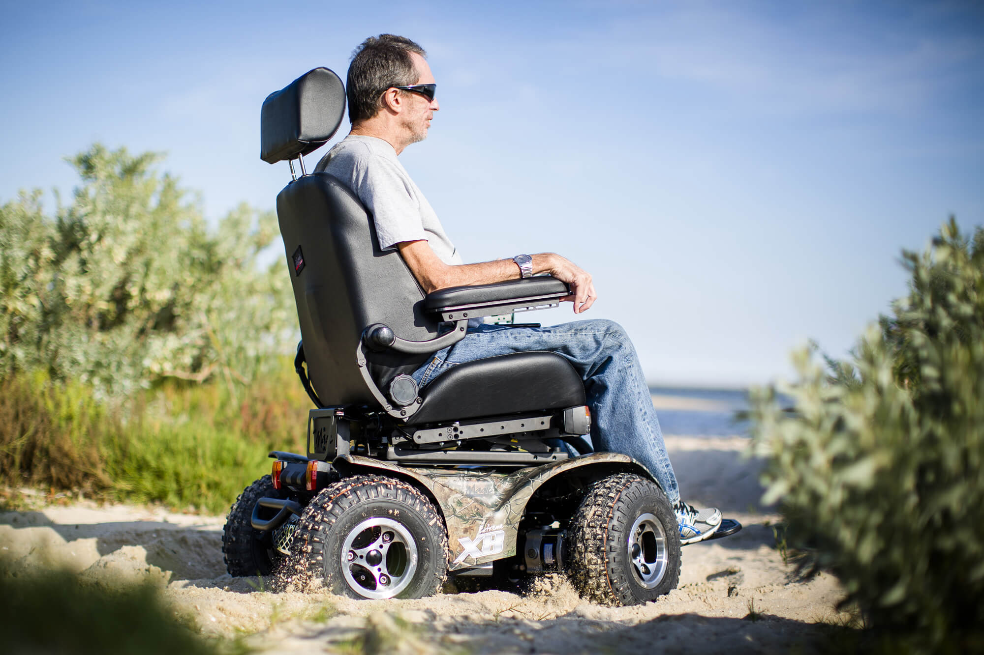 Magic Mobility Extreme X8 All-Terrain Off-Road powered wheelchair