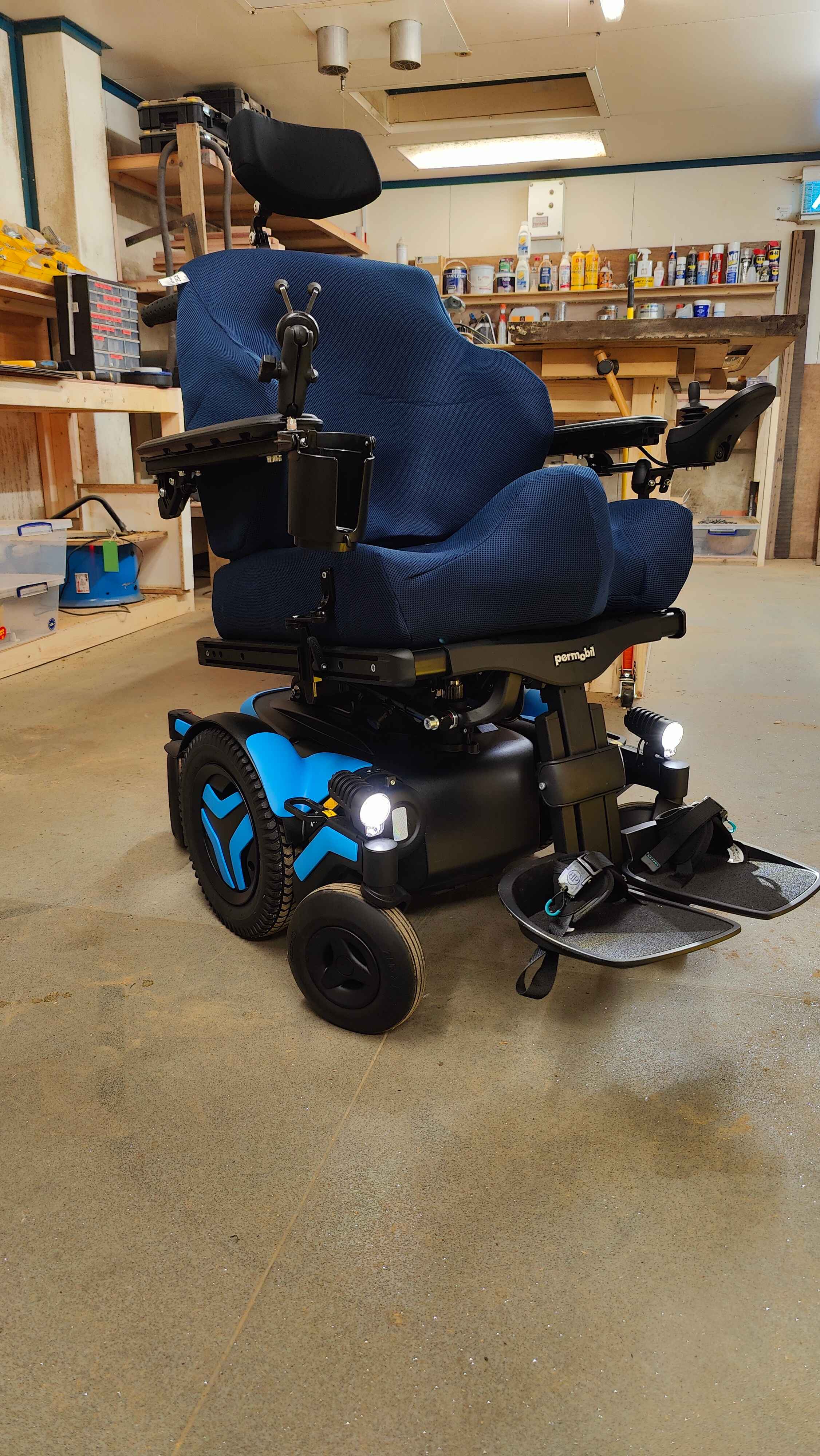 Permobil Suppotec EVOshape partial on Permobil M5 Corpus powered wheelchair